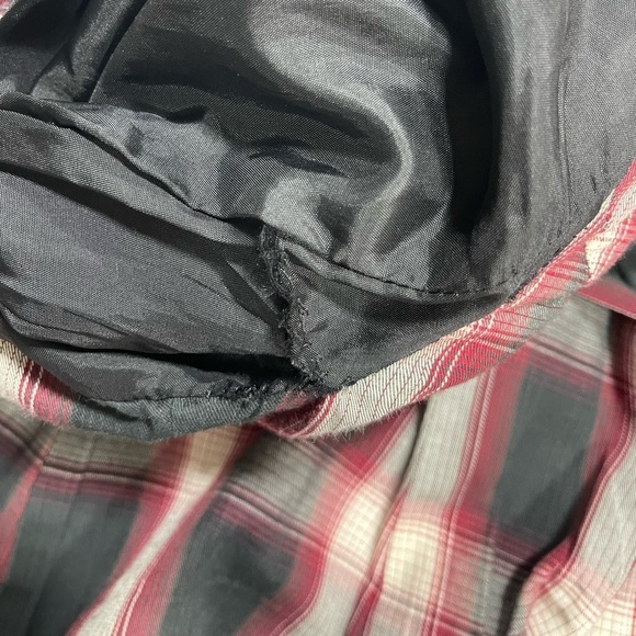 Guess Jeans of L.A. Wool blend black Pea coat plaid cotton lining women’s size M - Picture 9 of 17